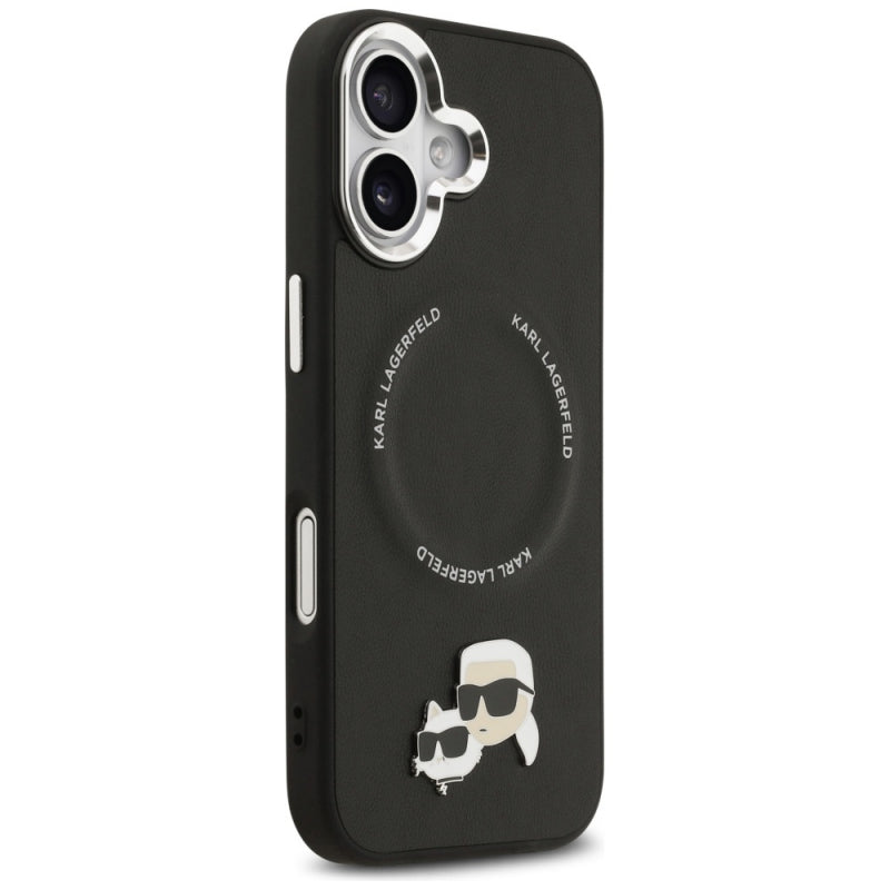 Husa MagSafe pentru Apple iPhone 17, Karl Lagerfeld, Karl &amp; Choupette Pins - Neagra - NotebookGsm