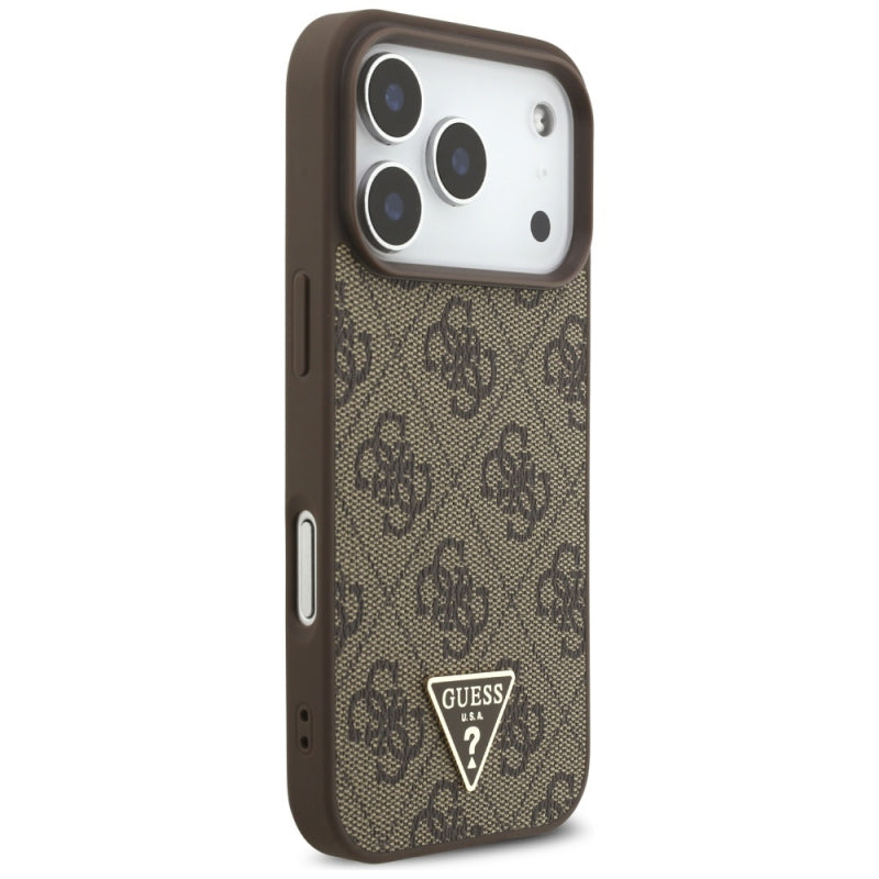 Husa MagSafe pentru Apple iPhone 17 Pro, Guess, 4G Triangle Logo with Pearl Strap