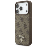 Husa MagSafe pentru Apple iPhone 17 Pro, Guess, 4G Triangle Logo with Pearl Strap