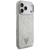 Husa MagSafe pentru Apple iPhone 17 Pro, Guess, Glitter Triangle Logo