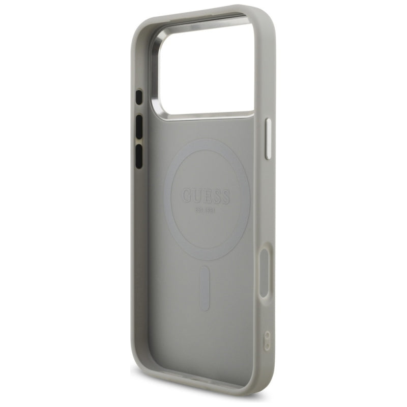 Husa MagSafe pentru Apple iPhone 17 Pro, Guess, Glitter Triangle Logo
