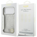 Husa MagSafe pentru Apple iPhone 17 Pro, Guess, Glitter Triangle Logo