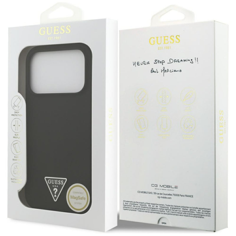 Husa MagSafe pentru Apple iPhone 17 Pro, Guess, Triangle Logo