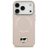 Husa MagSafe pentru Apple iPhone 17 Pro, Karl Lagerfeld, Choupette Pin - Roz - NotebookGsm