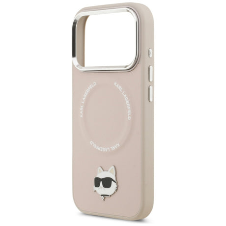 Husa MagSafe pentru Apple iPhone 17 Pro, Karl Lagerfeld, Choupette Pin - Roz - NotebookGsm