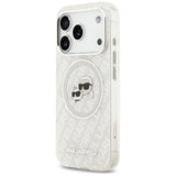 Husa MagSafe pentru Apple iPhone 17 Pro, Karl Lagerfeld, Glitter Karl &amp; Choupette Head