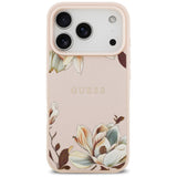 Husa MagSafe pentru Apple iPhone 17 Pro Max, Guess, Grained Flowers