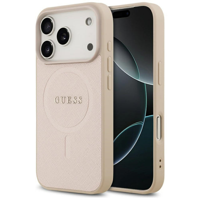 Husa MagSafe pentru Apple iPhone 17 Pro Max, Guess, Saffiano Classic Log
