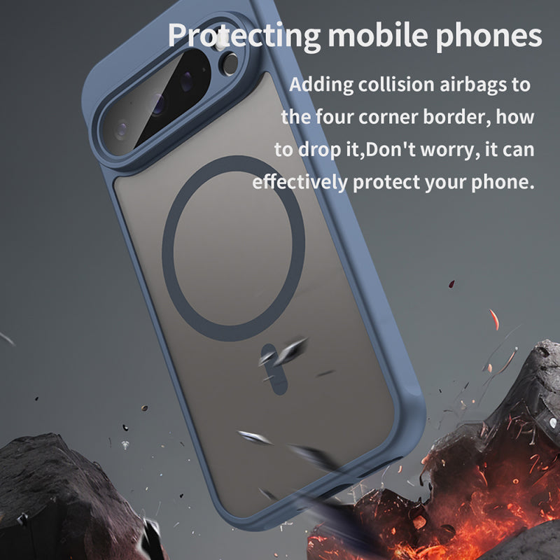Husa MagSafe pentru Google Pixel 9 Pro, Techsuit, HaloFrost II, Bleumarin