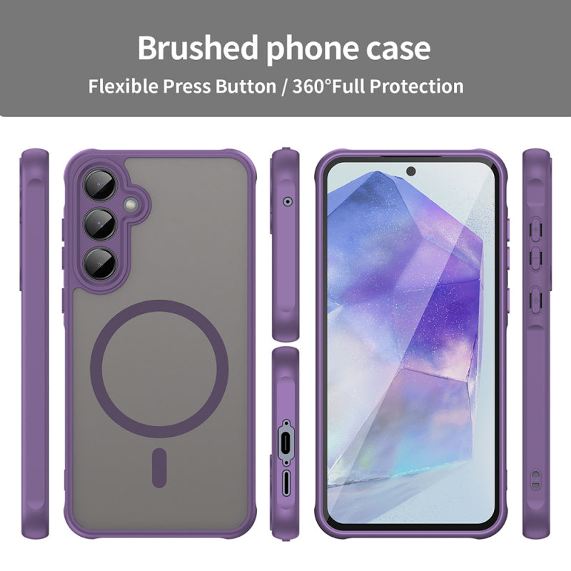 Husa MagSafe pentru Samsung Galaxy A35 5G A356, Techsuit, HaloFrost II, Mov