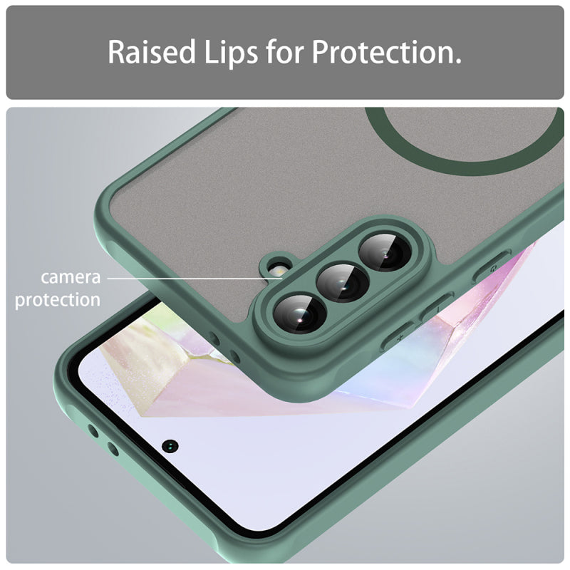 Husa MagSafe pentru Samsung Galaxy A36 A366, Techsuit, HaloFrost II, Verde