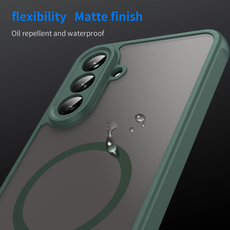 Husa MagSafe pentru Samsung Galaxy A36 A366, Techsuit, HaloFrost II, Verde