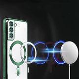 Husa MagSafe pentru Samsung Galaxy S22 5G S901, Techsuit, Luxury Crystal, Mov Deschis