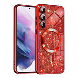 Husa MagSafe pentru Samsung Galaxy S22 5G S901, Techsuit, Luxury Glitter, Rosie
