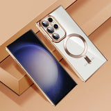 Husa MagSafe pentru Samsung Galaxy S22 Ultra 5G S908, Techsuit, Luxury Crystal, Aurie