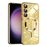 Husa MagSafe pentru Samsung Galaxy S23 FE S711, Techsuit, Luxury Glitter, Aurie