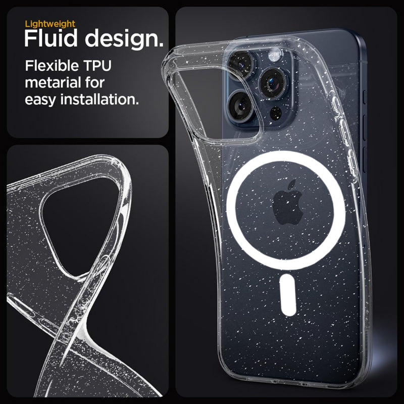 Husa MagSafe pentru Samsung Galaxy S23 FE S711, Techsuit, SparkleSkin, Transparenta