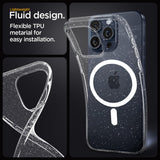 Husa MagSafe pentru Samsung Galaxy S23 FE S711, Techsuit, SparkleSkin, Transparenta