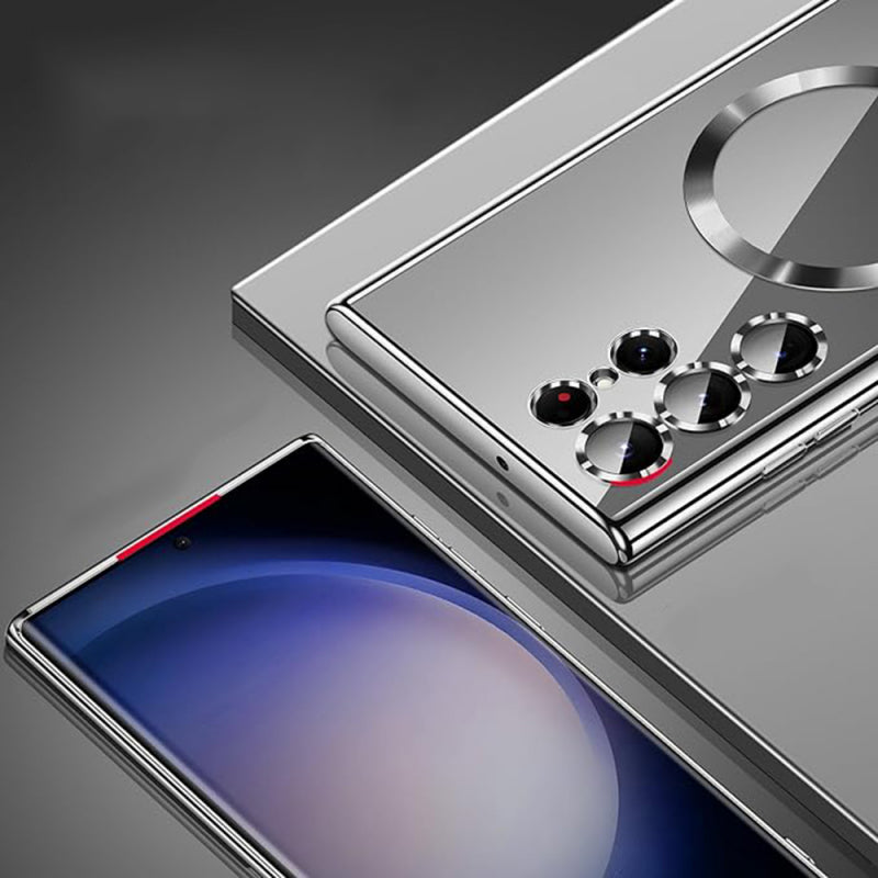 Husa MagSafe pentru Samsung Galaxy S23 Ultra S918, Techsuit, Luxury Crystal, Mov Deschis