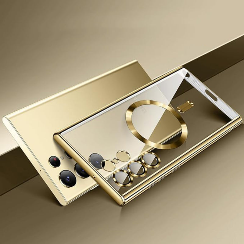 Husa MagSafe pentru Samsung Galaxy S23 Ultra S918, Techsuit, Luxury Crystal, Mov Deschis