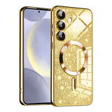 Husa MagSafe pentru Samsung Galaxy S24 S921, Techsuit, Luxury Glitter, Aurie