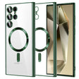 Husa MagSafe pentru Samsung Galaxy S24 Ultra S928, Techsuit, Luxury Crystal, Verde Inchis