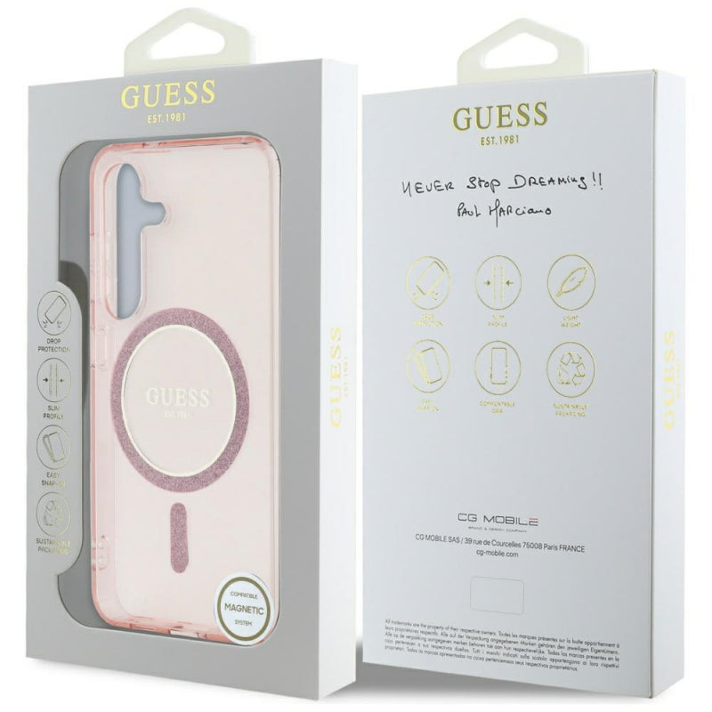 Husa MagSafe pentru Samsung Galaxy S25 S931, Guess, IML Glitter Circle