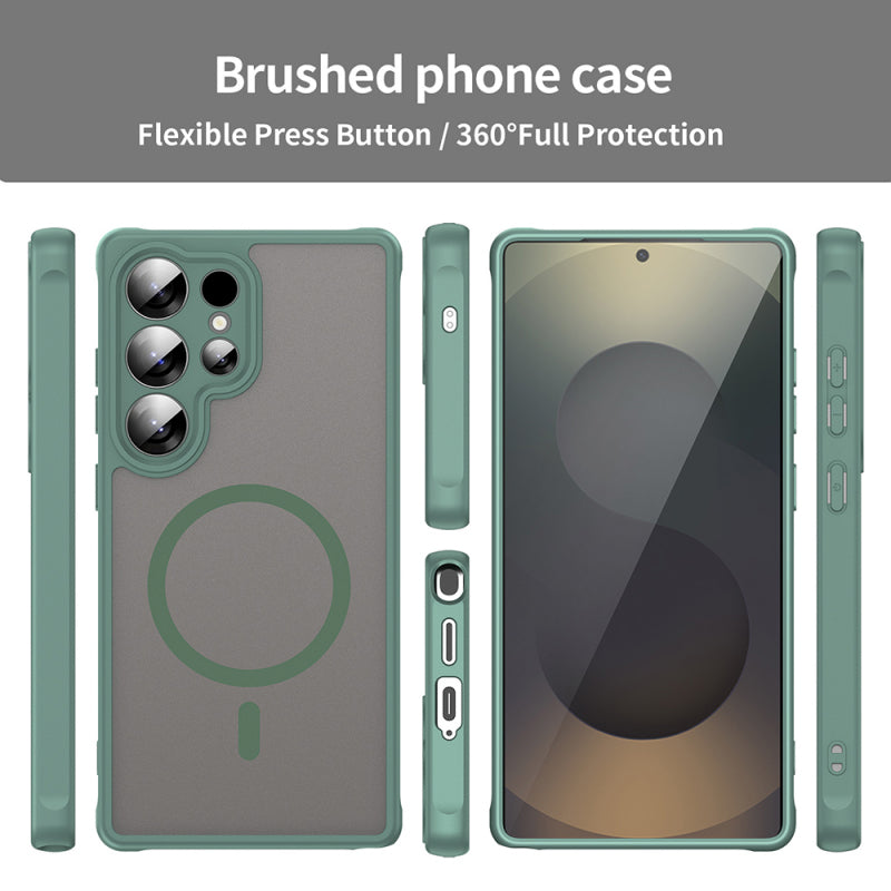 Husa MagSafe pentru Samsung Galaxy S25 Ultra S938, Techsuit, HaloFrost II, Verde