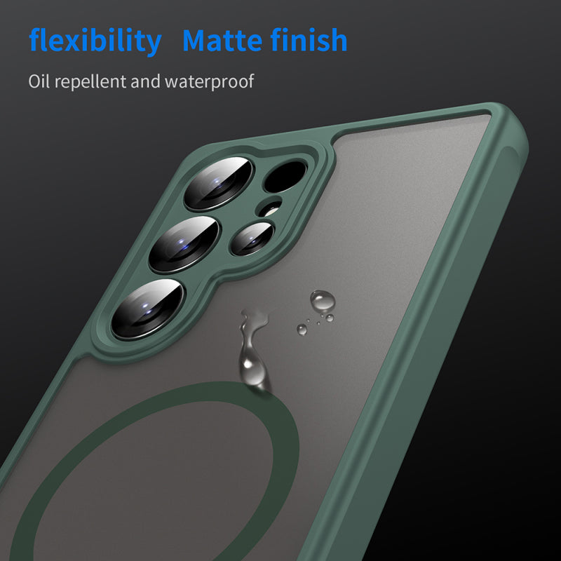 Husa MagSafe pentru Samsung Galaxy S25 Ultra S938, Techsuit, HaloFrost II, Verde