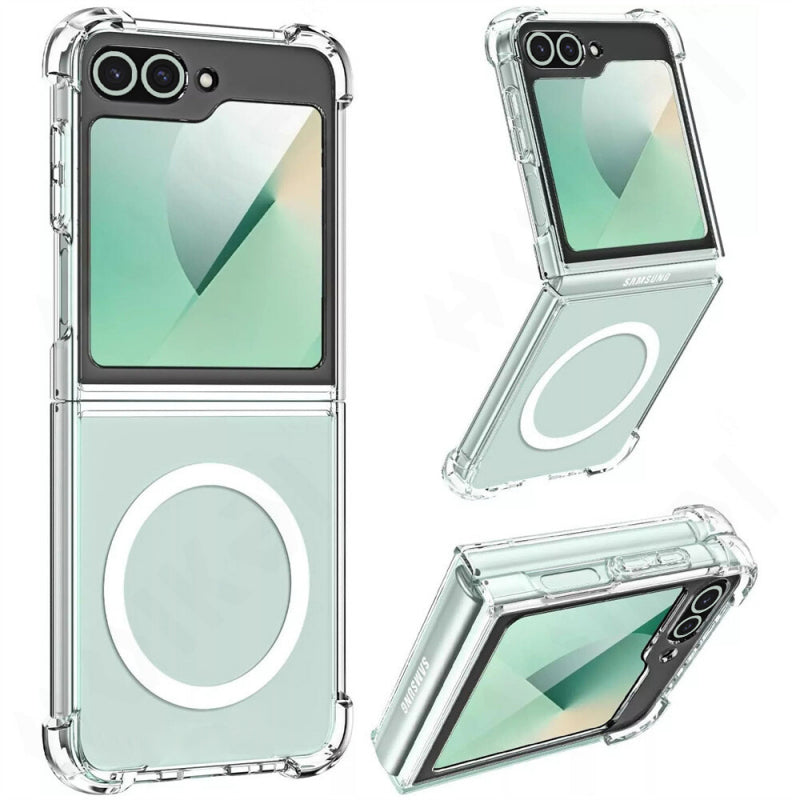 Husa MagSafe pentru Samsung Galaxy Z Flip6 F741, Techsuit, Shockproof, Transparenta