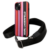 Husa pentru Apple iPhone 14, Karl Lagerfeld, Color Stripes with Strap