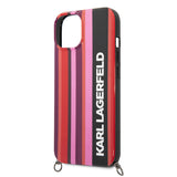Husa pentru Apple iPhone 14, Karl Lagerfeld, Color Stripes with Strap