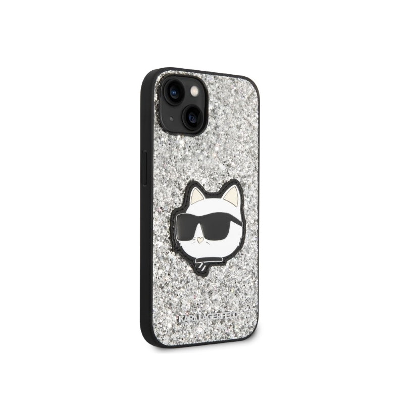 Husa pentru Apple iPhone 14, Karl Lagerfeld, Glitter Choupette Patch