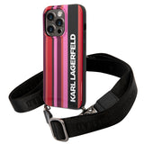 Husa pentru Apple iPhone 14 Pro, Karl Lagerfeld, Color Stripes with Strap
