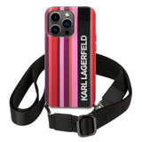 Husa pentru Apple iPhone 14 Pro, Karl Lagerfeld, Color Stripes with Strap