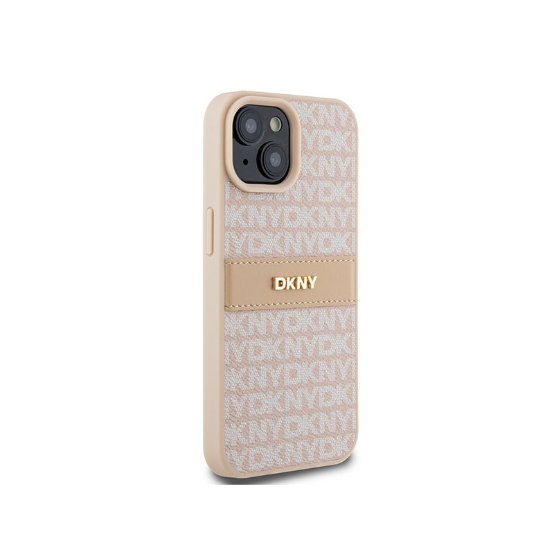 Husa pentru Apple iPhone 15 Plus, DKNY, Mono Stripe &amp; Metal Log
