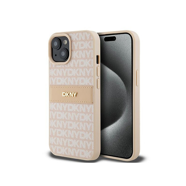 Husa pentru Apple iPhone 15 Plus, DKNY, Mono Stripe &amp; Metal Log