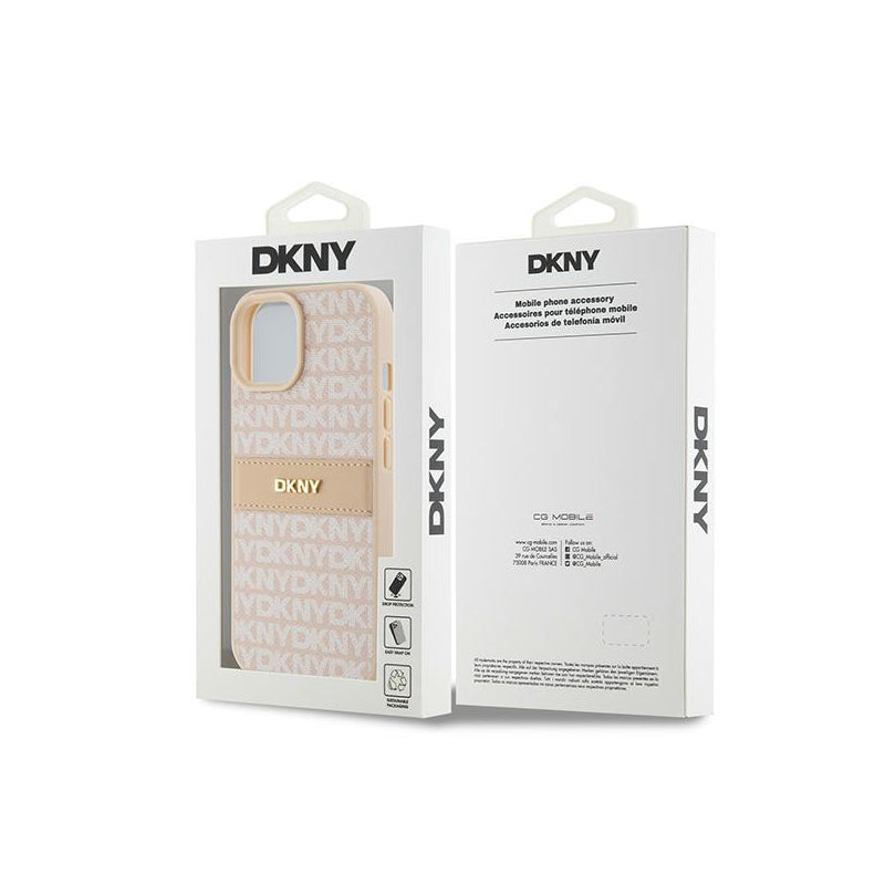 Husa pentru Apple iPhone 15 Plus, DKNY, Mono Stripe &amp; Metal Log