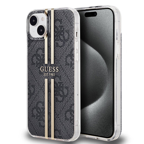Husa pentru Apple iPhone 15 Plus, Guess, IML 4G Gold Strip