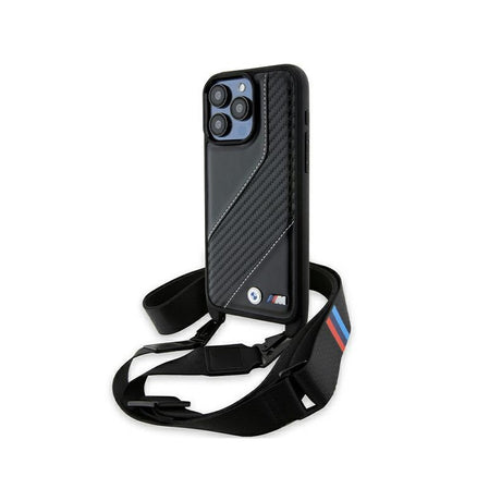 Husa pentru Apple iPhone 15 Pro, BMW, M Edition Carbon Stripe &amp; Strap - Neagra - NotebookGsm