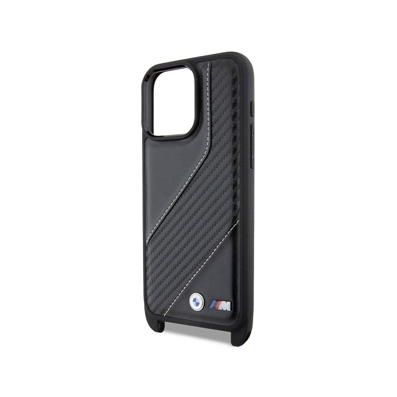 Husa pentru Apple iPhone 15 Pro, BMW, M Edition Carbon Stripe &amp; Strap - Neagra - NotebookGsm