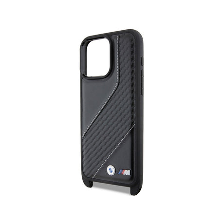 Husa pentru Apple iPhone 15 Pro, BMW, M Edition Carbon Stripe &amp; Strap - Neagra - NotebookGsm