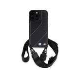 Husa pentru Apple iPhone 15 Pro, BMW, M Edition Carbon Stripe &amp; Strap - Neagra - NotebookGsm