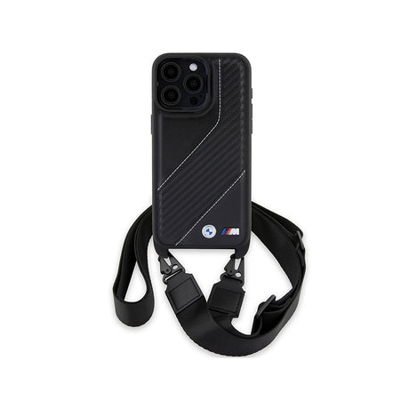 Husa pentru Apple iPhone 15 Pro, BMW, M Edition Carbon Stripe &amp; Strap - Neagra - NotebookGsm