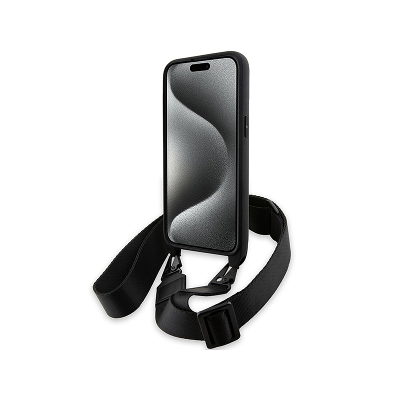 Husa pentru Apple iPhone 15 Pro, BMW, M Edition Carbon Stripe &amp; Strap - Neagra - NotebookGsm