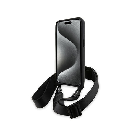 Husa pentru Apple iPhone 15 Pro, BMW, M Edition Carbon Stripe &amp; Strap - Neagra - NotebookGsm