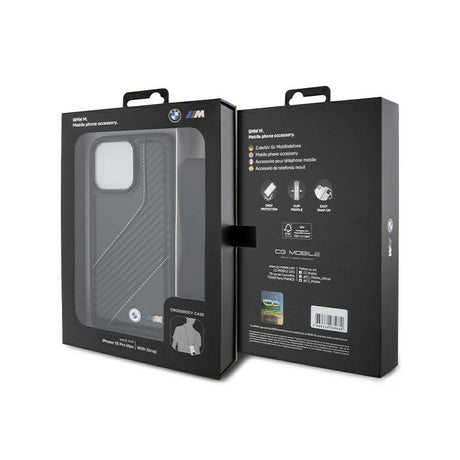 Husa pentru Apple iPhone 15 Pro, BMW, M Edition Carbon Stripe &amp; Strap - Neagra - NotebookGsm