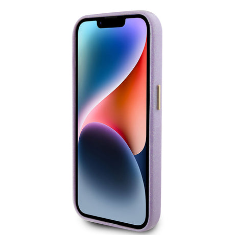 Husa pentru Apple iPhone 15 Pro, Guess, Glitter Glossy Script - Mov Deschis - NotebookGsm