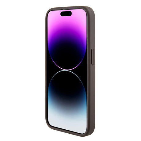 Husa pentru Apple iPhone 15 Pro, Guess, Grip Stand 4G Triangle Strass - Maro - NotebookGsm