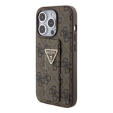 Husa pentru Apple iPhone 15 Pro, Guess, Grip Stand 4G Triangle Strass